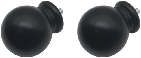 HAJZXH 2 Pcs 5 8 Inch Curtain Rod End Cap Finials Black