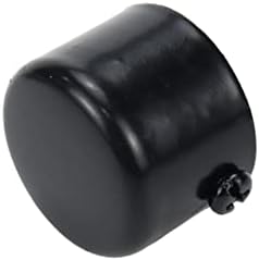 10 Pcs Black Curtain Rod Finials with Screws 24x32mm Round End Caps