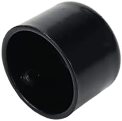 10 Pcs Black Curtain Rod Finials with Screws 24x32mm Round End Caps