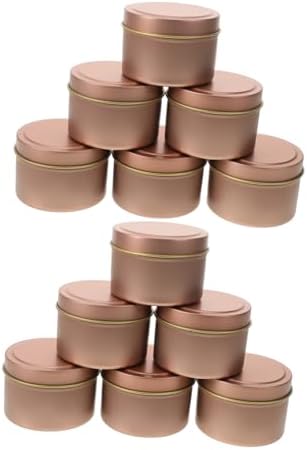 12pcs Metal Candle Holders with Lids for DIY Candles