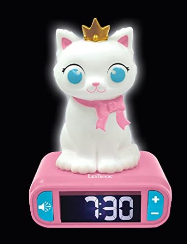 LEXiBOOK Kitten Alarm Clock with Night Light and Snooze