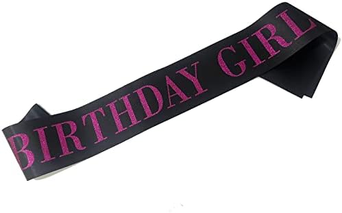 Birthday Sash for Women with Pink Glitter Letters