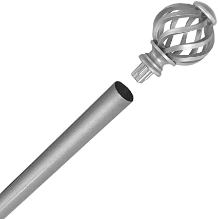 4 Pcs Spiral Cage Curtain Rod Finials for 58 Inch Rod