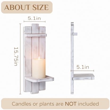 Walasis Farmhouse Candle Sconces Wall Decor Set of Two