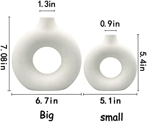 QLOFEI Ceramic Vases Set of 2 Modern Boho Style