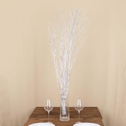Efavormart 6 Pack Metallic Silver Birch Tree Vase Fillers