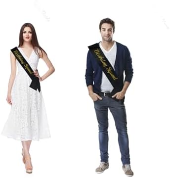 10 Pcs Birthday Squad Sash for Men or Boys