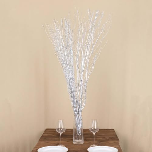 Efavormart 6 Pack Metallic Silver Birch Tree Vase Fillers