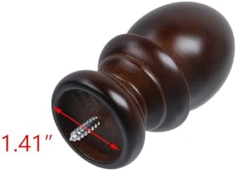 T Tulead Wooden Curtain Rod Finials Brown 4PCS