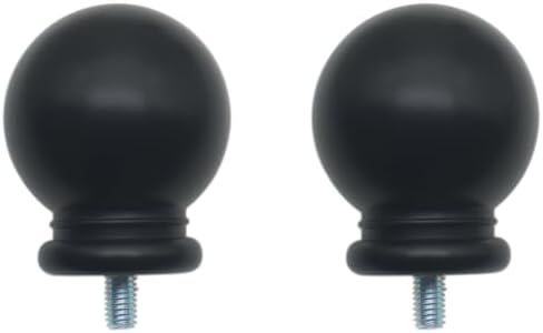 HAJZXH 2 Pcs 5 8 Inch Curtain Rod End Cap Finials Black