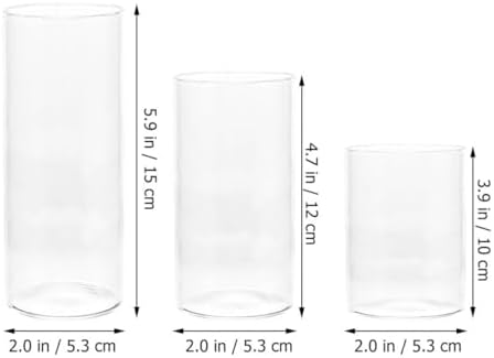 Cabilock Candle Cylinder Tube Cover Glass Shades for Wedding Banquet Centerpieces