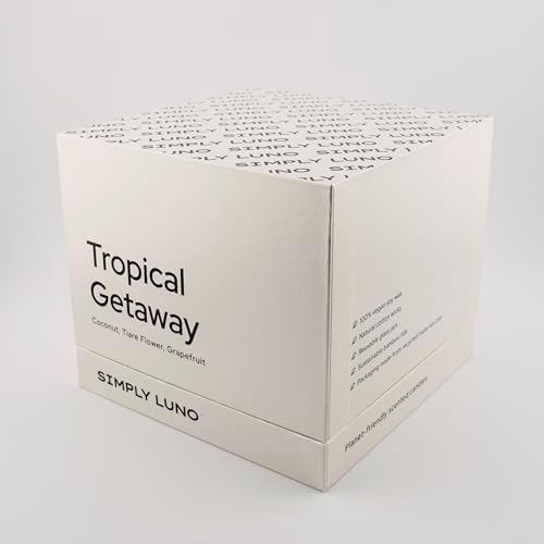 Tropical Getaway Scented Candle 14oz Soy Wax with Coconut Mango Sea Salt