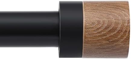 QITERI 1 Inch Adjustable Wood Curtain Rods 32-84 Inches