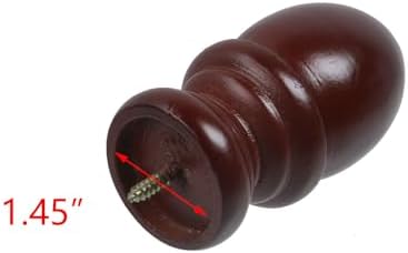 T Tulead Red Brown Finials for Curtain Rods Pack of 4