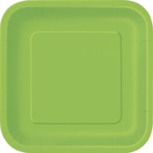 Lime Green Square Dessert Plates 7 16 Pieces