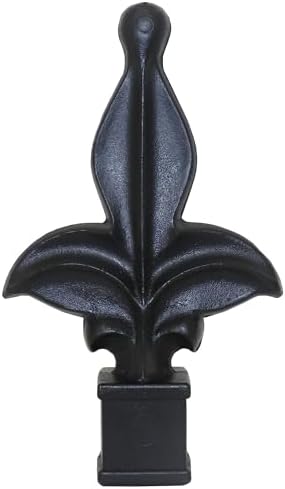 Premium USA Made Fence Finials Fleur De Lis Black 55 Inch