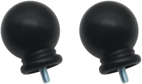 HAJZXH 2 Pcs 5 8 Inch Curtain Rod End Cap Finials Black