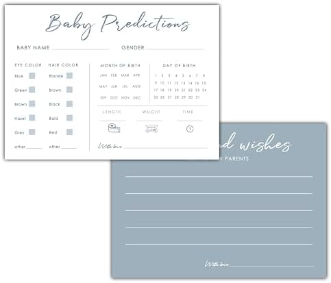 Baby Predictions and Advice Cards for Baby Shower