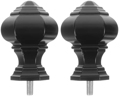 Ciieeo 2pcs Curtain Rod Finials Ends Only