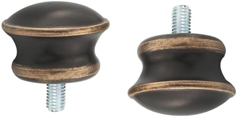 6PCS Brown Mushroom Shape Curtain Rod Ends