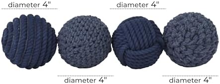 Deco 79 Jute Rope Decorative Orbs Set of 4 Blue