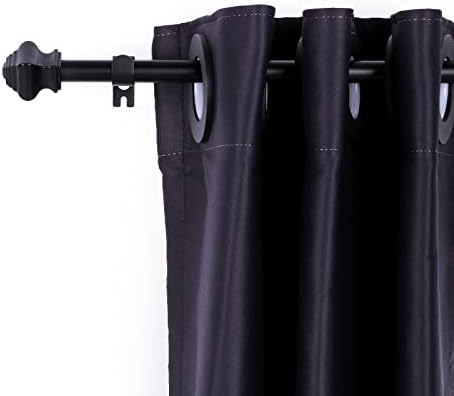 Thestoa 58 Black Curtain Rods 2 Pack Heavy Duty