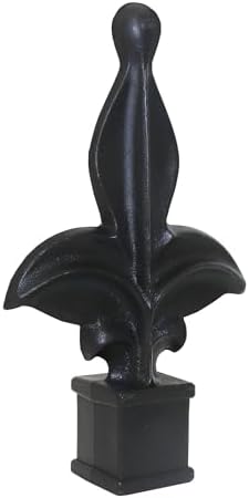 Premium USA Made Fence Finials Fleur De Lis Black 55 Inch