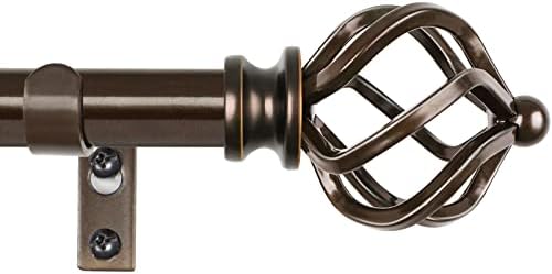 KAMANINA Bronze Curtain Rod 32-58 Inch Adjustable Single Rod