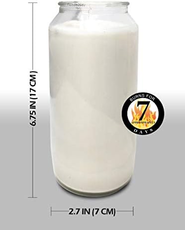 Hyoola 7 Day White Prayer Candle in Glass Jar