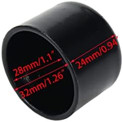 10 Pcs Black Curtain Rod Finials with Screws 24x32mm Round End Caps