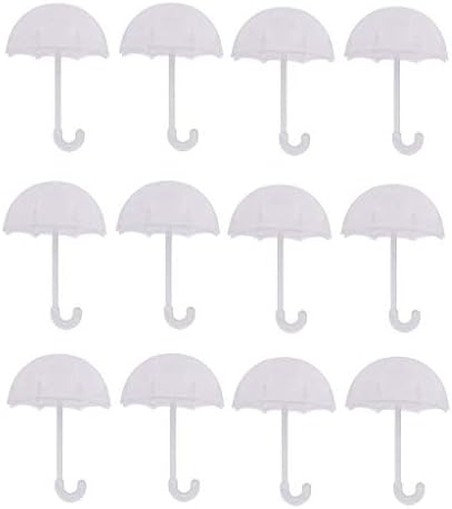 12PCS White Umbrella Shape Plastic Wedding Favor Boxes