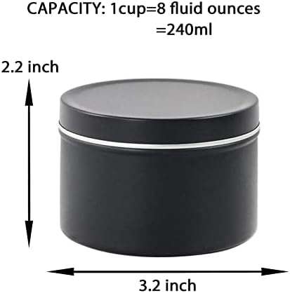 EricX Light 24-Piece Candle Tin Set Black 8 oz