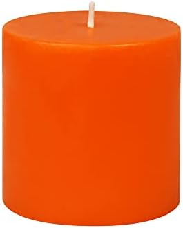 3 Inch Orange Pillar Candle for Home Dcor
