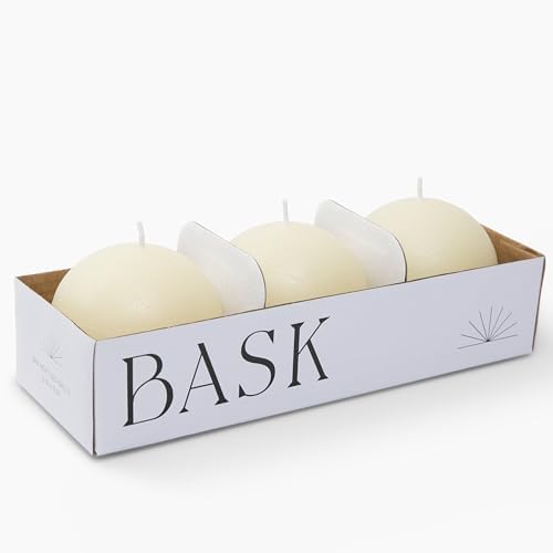 Bask Mottled Pillar Candles - Unscented Set of 3 - Dripless Smokeless