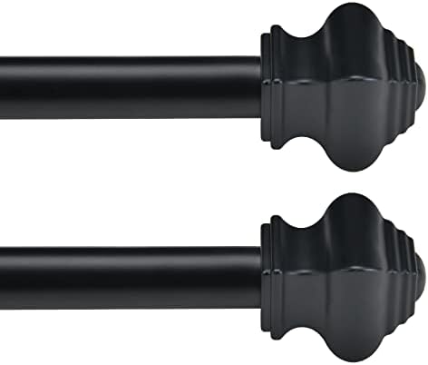 Thestoa 58 Black Curtain Rods 2 Pack Heavy Duty
