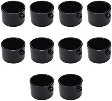 10 Pcs Black Curtain Rod Finials with Screws 24x32mm Round End Caps