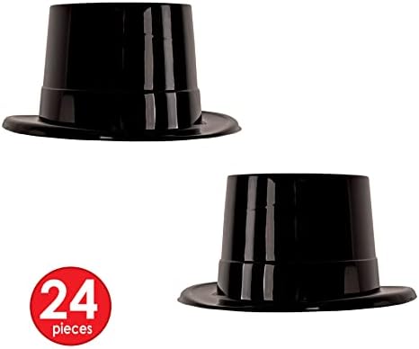 Beistle 24 Piece Plastic Top Hats for Party Supplies