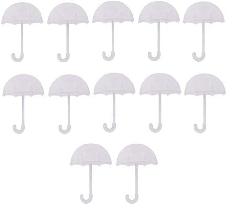 12PCS White Umbrella Shape Plastic Wedding Favor Boxes