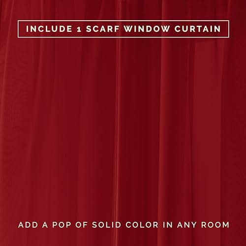 Elegant Comfort Lightweight Sheer Curtain Valance - 216 Inch Long - Burgundy