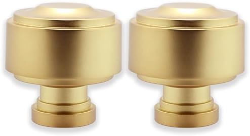 BlastHome Luxury Layers Knob Finials - Brushed Gold Set of Two