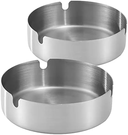 Stainless Steel Ashtray 2 Pack Large 394in for Cigarettes