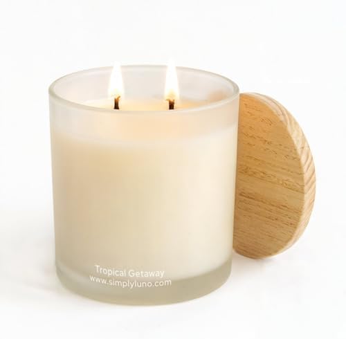 Tropical Getaway Scented Candle 14oz Soy Wax with Coconut Mango Sea Salt