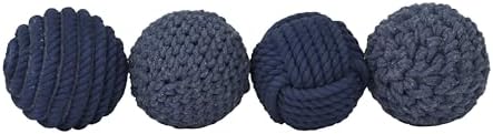 Deco 79 Jute Rope Decorative Orbs Set of 4 Blue