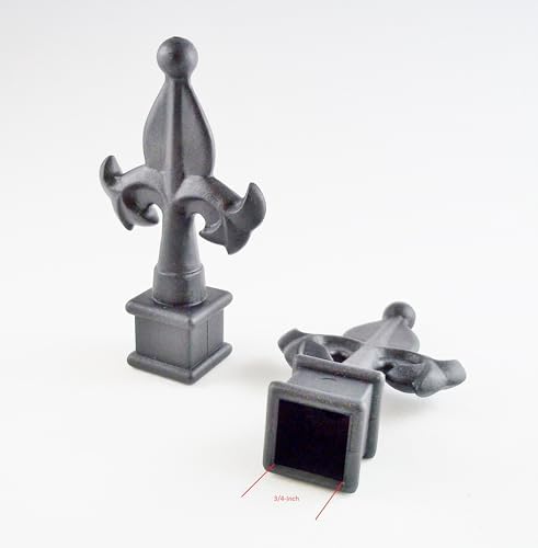 Pack of 25 Black Plastic Fence Finials with Fleur-de-lis Design