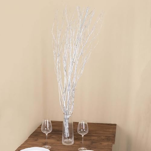 Efavormart 6 Pack Metallic Silver Birch Tree Vase Fillers