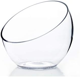 WGVI Clear Slant Cut Glass Vase 7 x 6 x 27 x 4