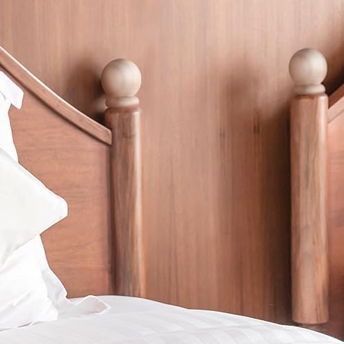 2 Pack 25 Inch Round Wooden Curtain Rod Finials with Screw