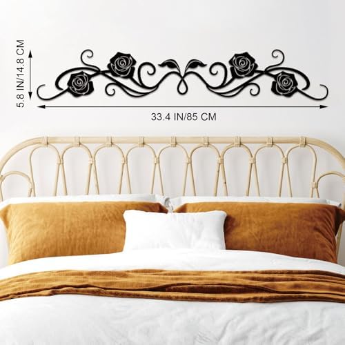 ESTART Large Metal Rose Scroll Wall Decor