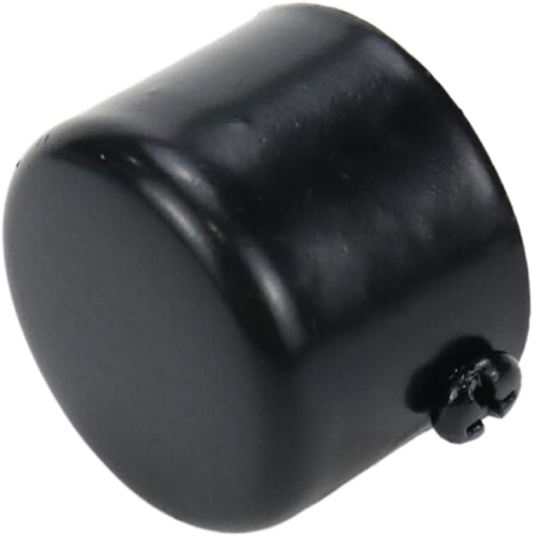 10 Pcs Black Curtain Rod Finials with Screws 24x32mm Round End Caps