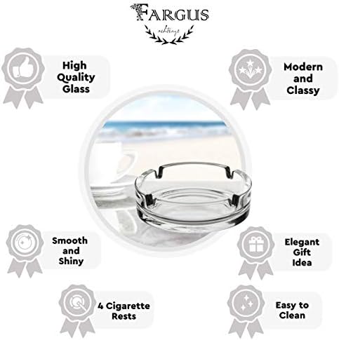 Fargus Glass Ashtrays for Cigarettes Pack of 2